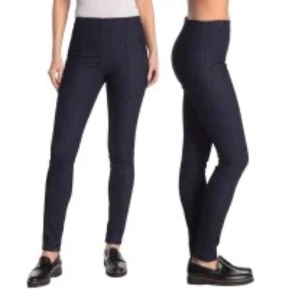 Theory Leggings Women's Size 2 Dark Denim Nep High Waisted Skinny Seamed - Picture 13 of 13